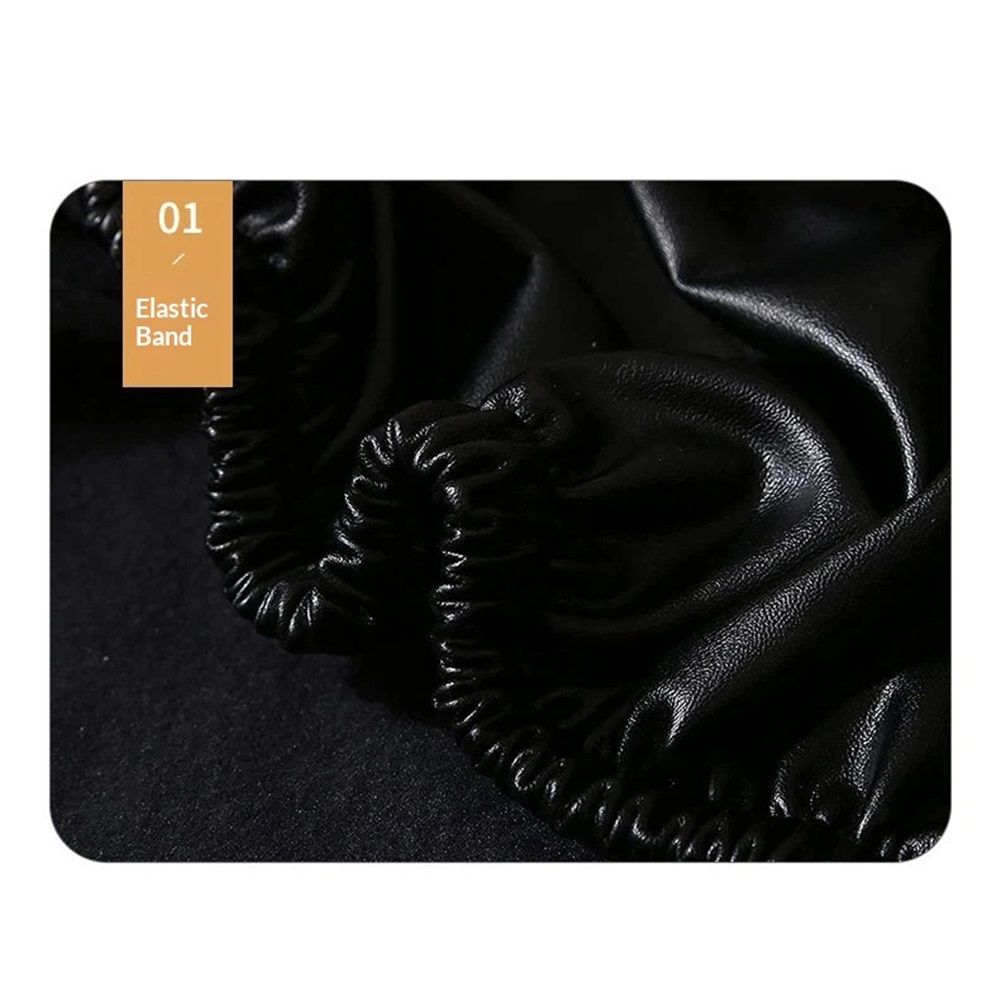 Massage Table Cover PU Spa Bed Covers, Lash Bed Protective Cover Fitted, Esthetician Accessories, Waterproof & Oilproof & Reusable & Elastic (Black)Only bed cover