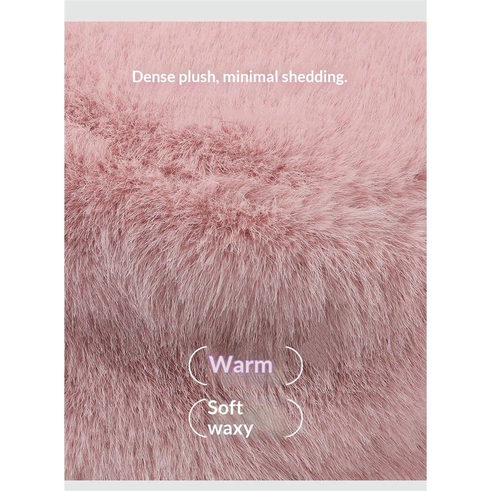 Women's Fuzzy Wide Brim Faux Fur Bucket Hat Winter Warmer Fisherman Cap,Fisherman Plush Warm Hats Cute Fuzzy Bucket Hat for Women (pink)