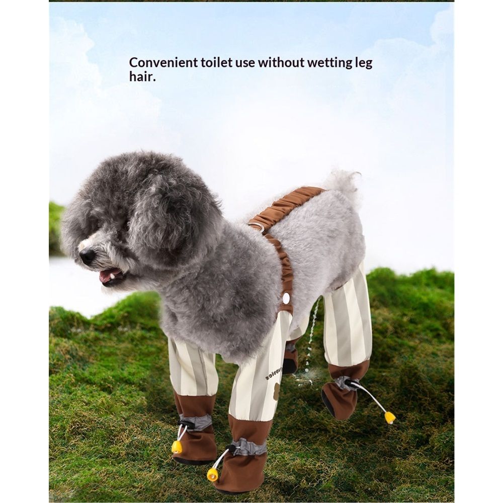 Anti Dirt Pants for Dogs Outdoor Dust-Proof Dog Pants Waterproof Boot Rain Boots with Suspender Anti-Slip Dog Paw Protector Shoes Adjustable Anti-Slip Boots for Walking Hiking (M)