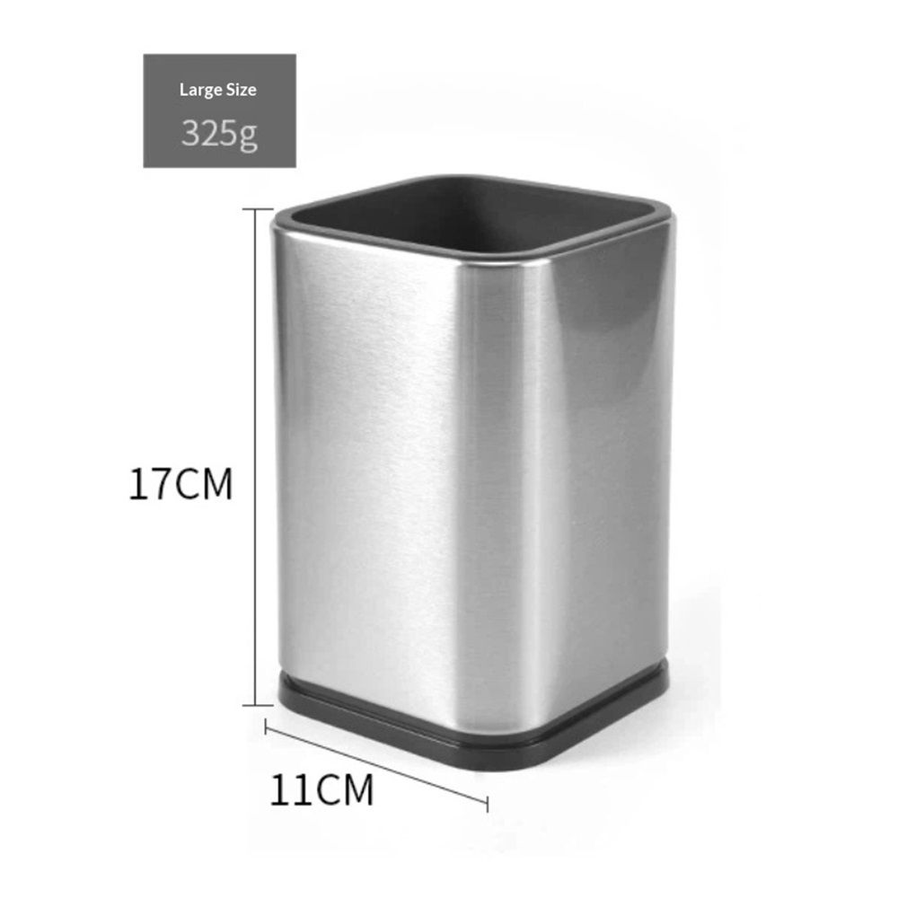 Utensil Holder for Kitchen Counter, Stainless Steel Utensil Organizer for Countertop, Rectangular Utensil Crock with Stable Base