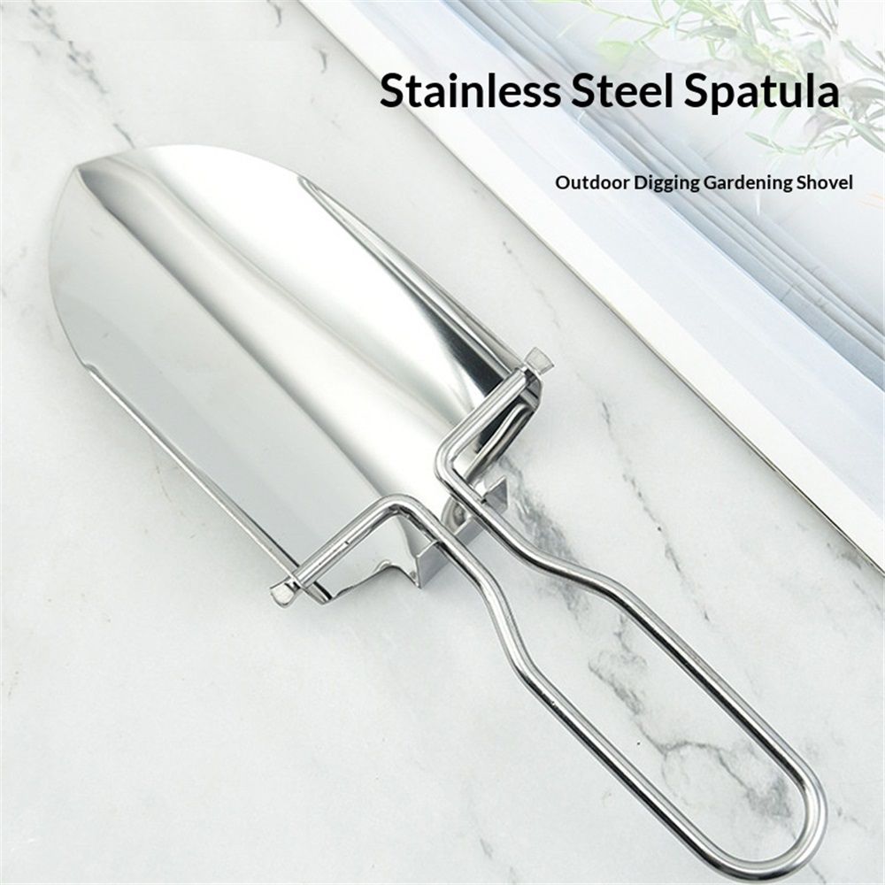 2 pack Stainless Steel Mini Folding Trowel Folded Length, Durable and Lightweight for Camping, Gardening, Outdoor Activities