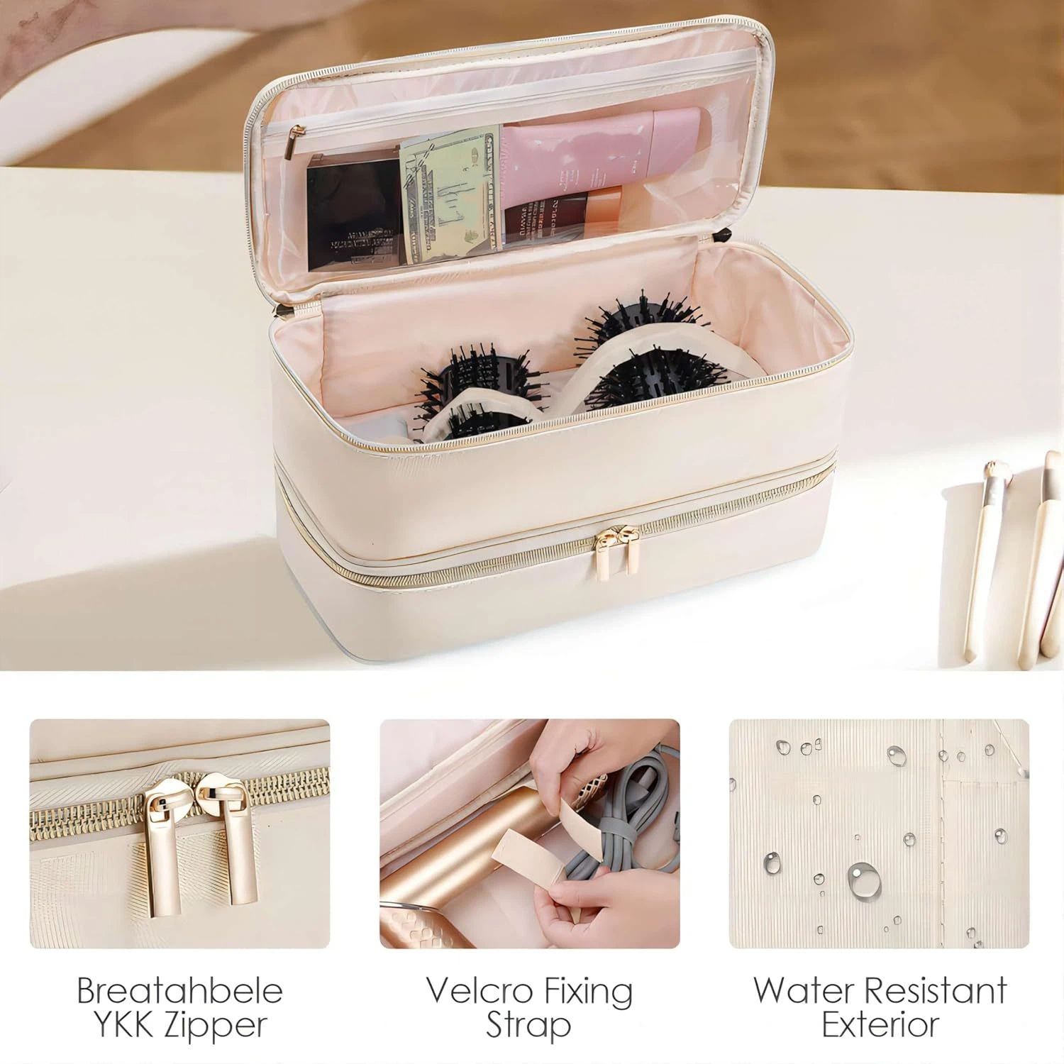 Carrying Case for Supersonic Hair Dryer Double-Layer Travel Storage Bag Also for Hair Dryer Brush Hair Accessories Tools（only bag）