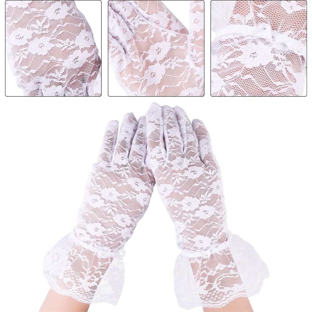 Two pair of Lace Communion Gloves toddlers, Super Cute Boys & Girls, Special Occasion, Wedding, Christmas, Dress Outfit (White)