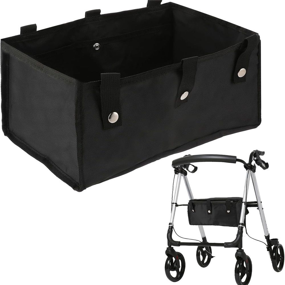 2 pack Large Rollator Walker Basket, Under Seat Rollator Bag, Walker Basket for Four Wheel Rollator, Reusable Basket Carry Insert for Women Men Seniors