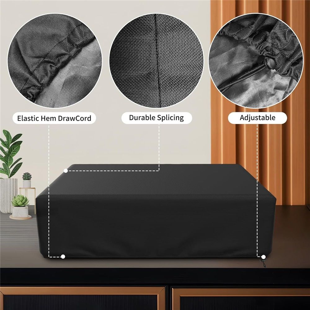 Record Player Turntable Cover Turntable Dust Cover Suitable for Universal Record Players 18"L x 15"W x 5.5"H Black