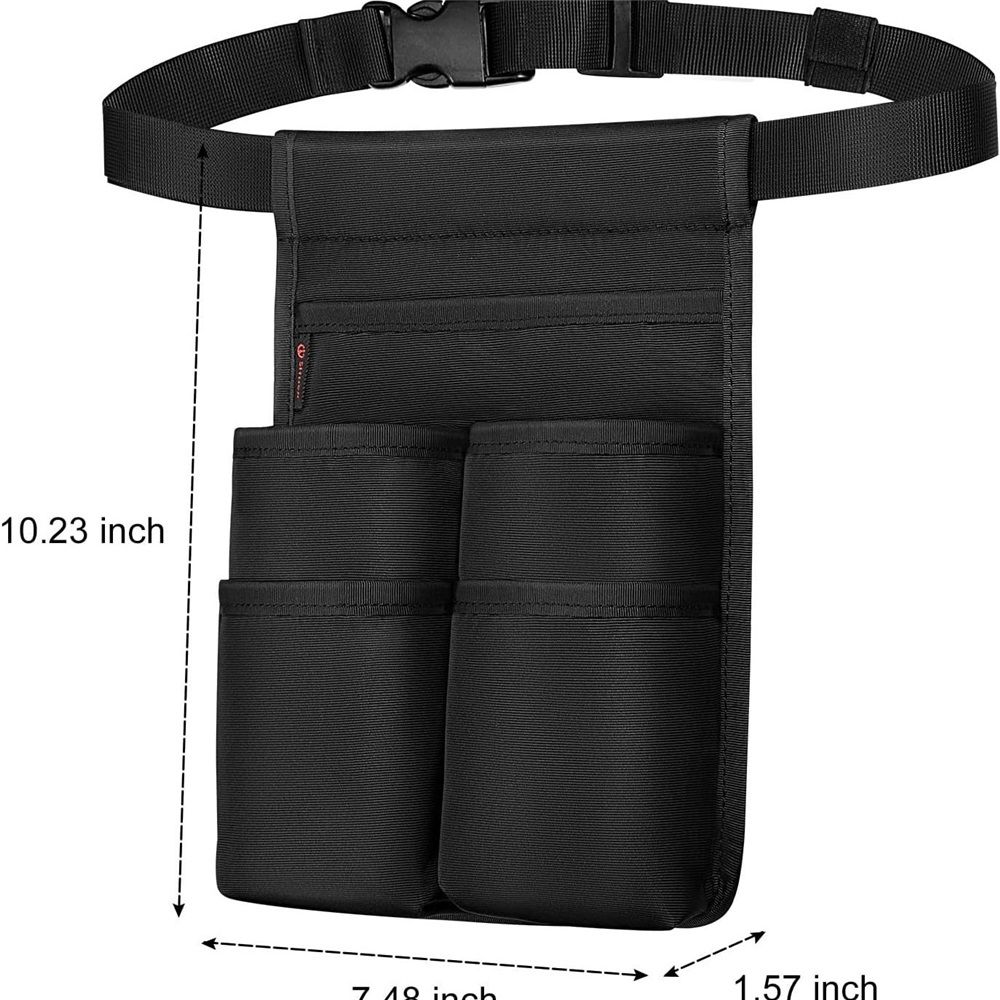 Massage Bottle Bag, Professional Massage Therapist Holster for 2 Bottles, Lotion Oil Waist Holder Organizer with Adjustable Belt, Multiple Pockets (Bag Only) (Black)