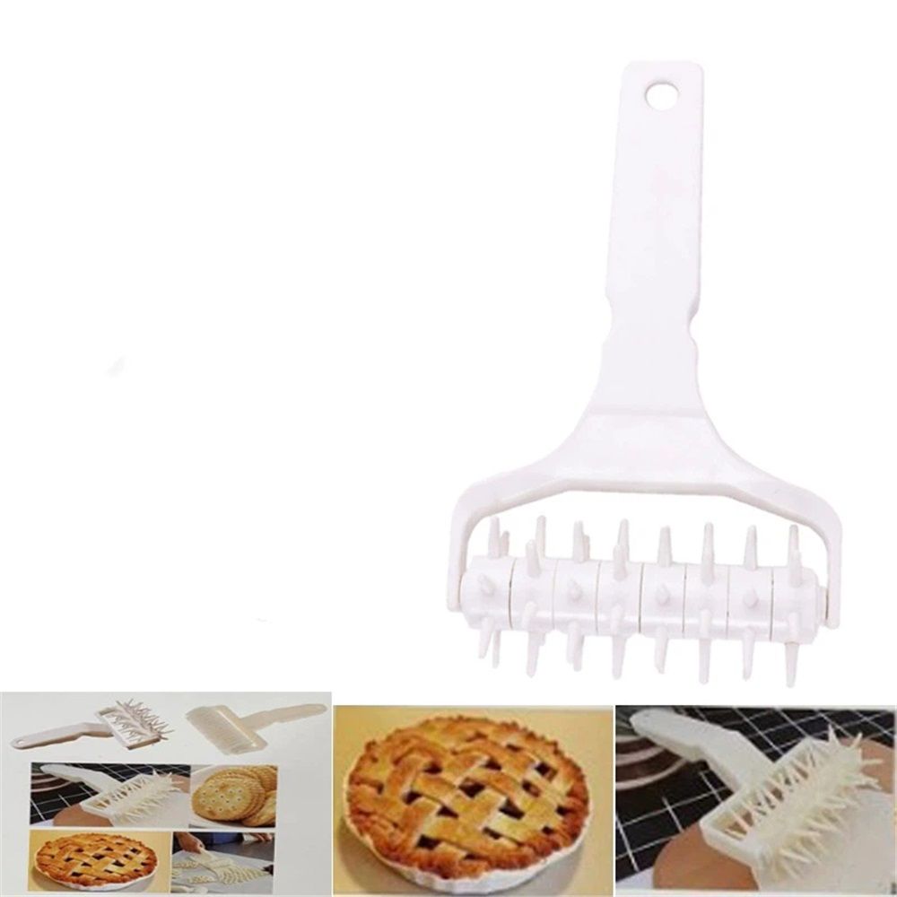 Dough Baking Dough rolling wheel knife, White , 4.72-Inches wide,PP Plastic Pizza Dough Roller with Ergonomic Handle  - Prevents Blistering for Homemade Pizza and Pastry Baking