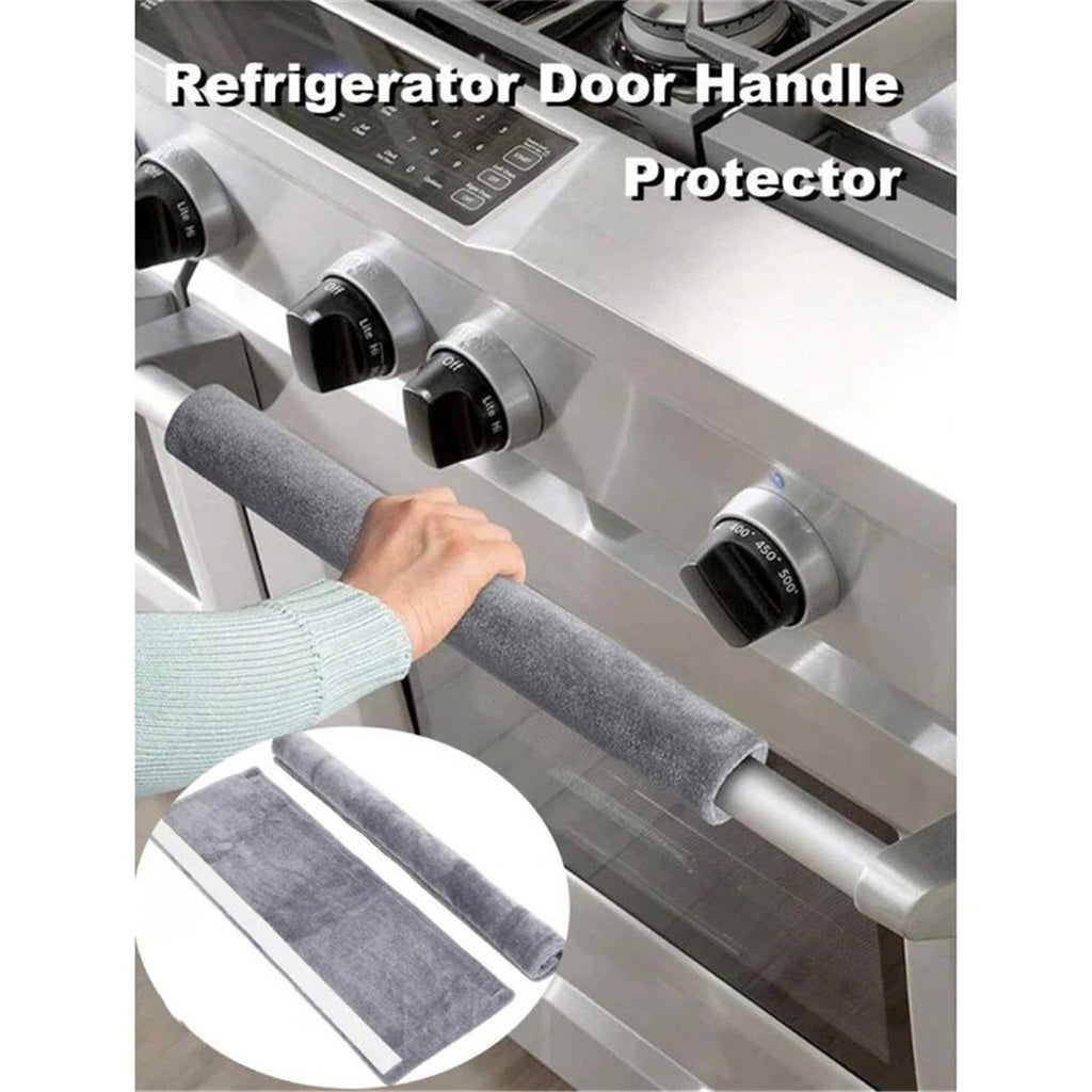 Refrigerator Door Handle Covers, Set of 4（2 pairs）, Non-Slip Fridge Handle Covers, Washable Appliance Handle Covers, Keep Your Kitchen Clean, Freezer Microwave Oven Dishwasher Handle Protector(Gray)