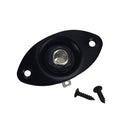 2 pack Oval Output Input Jack Plate Socket with Screws for  Style Electric Guitar Parts Replacement .（black）