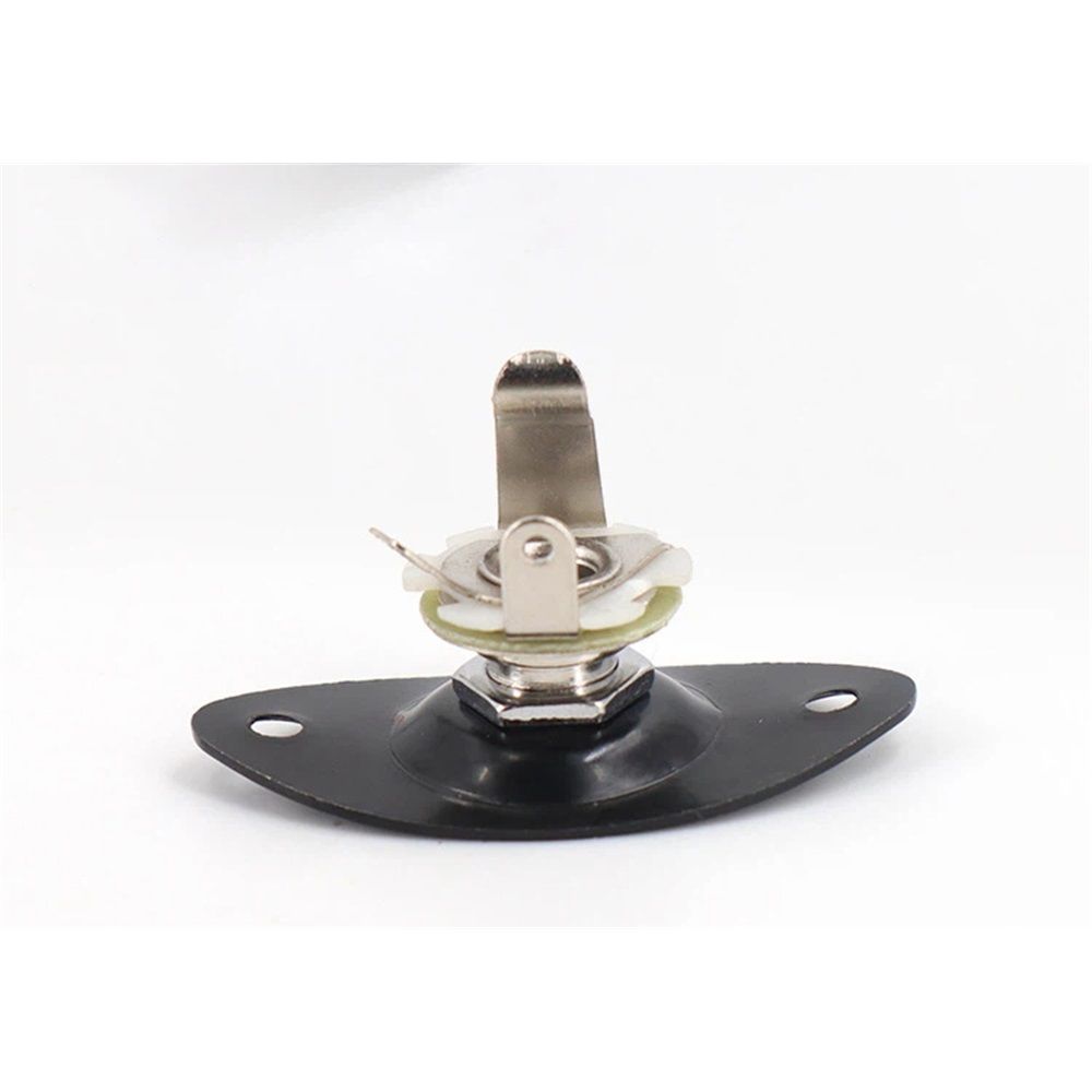 2 pack Oval Output Input Jack Plate Socket with Screws for  Style Electric Guitar Parts Replacement .（black）