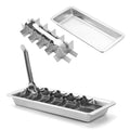 Stainless Steel Ice Cube Tray with 18 Slots, Metal Ice Cube Maker with Removable Trays, Easy Release Handle & Level, Dishwasher Safe for Bars, Kitchens & Frozen Foods