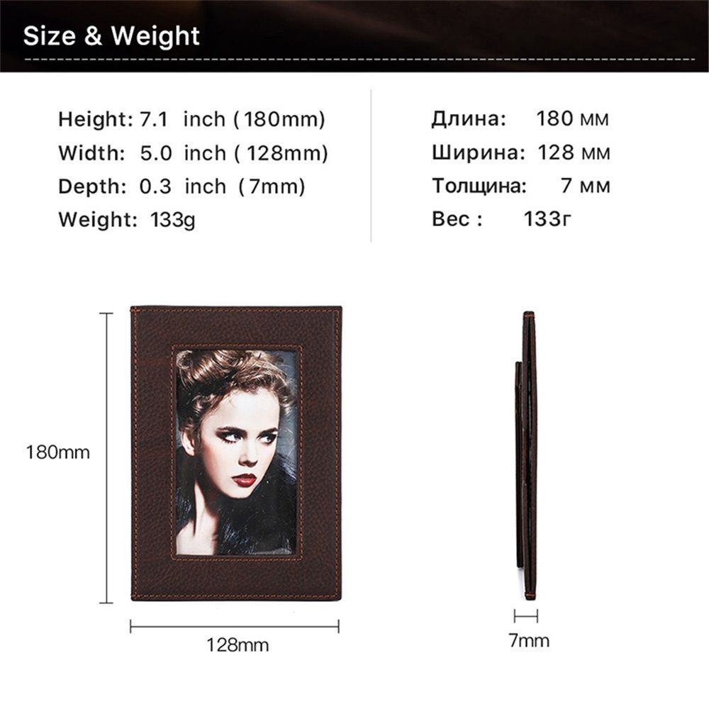 5x7 Retro Picture Frame, Vintage Leather Photo Frame, Hand-Crafted Resin Ornate Frame with Easel, Hook & Mat, for Tabletop & Wall Gallery Table Frames（Only picture frame）