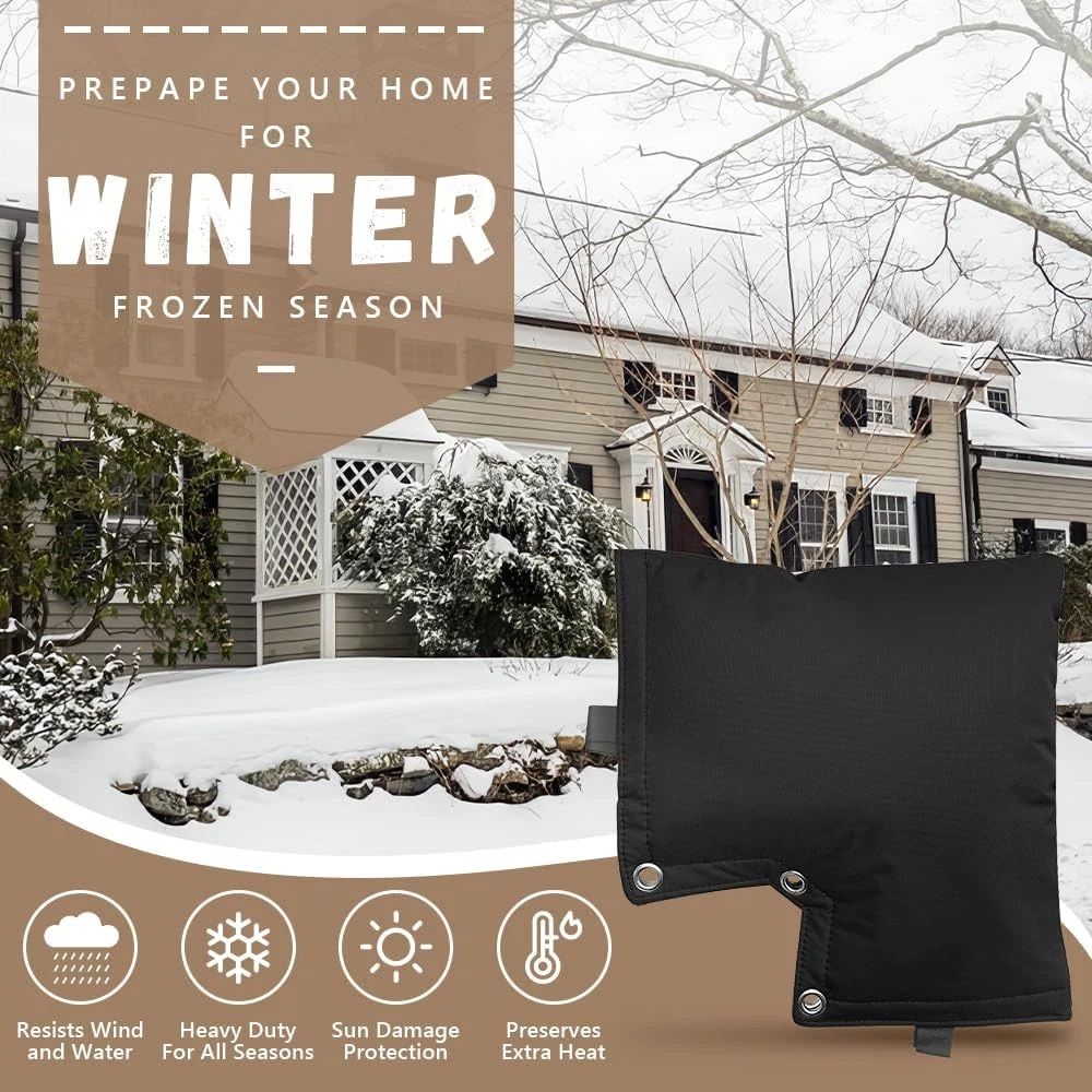 Backflow Cover, Backflow Preventers Protection, Pressure Vacuum Breaker Cover for Winter, Insulated Cover Pouch for Irrigation Backflow Valve, Sprinkler Valves Cover in Snow or Sun Exposure – Black