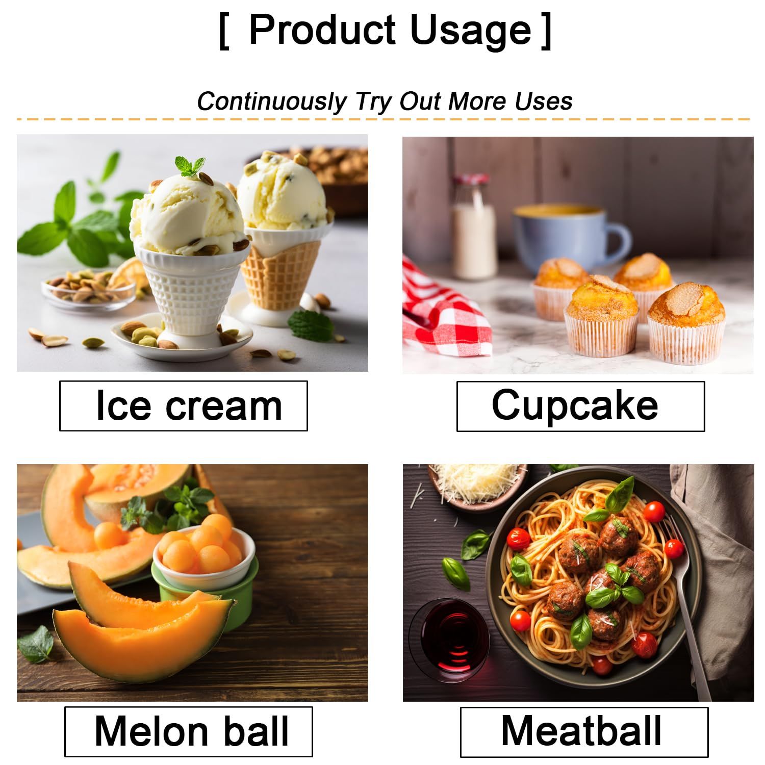 Stainless Steel Scoop, 50MM Diameter , Silver, Cupcake Muffin Batter Dispenser, Ice Cream Cupcake Muffin Scoop