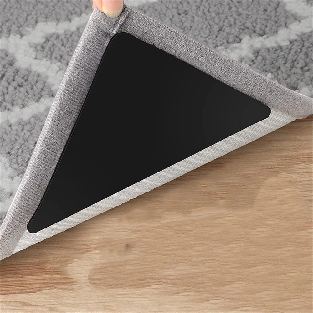 16x Rug Tape Non Slip Gripper Reusable Carpet Pads Hardwood Tiles Black
