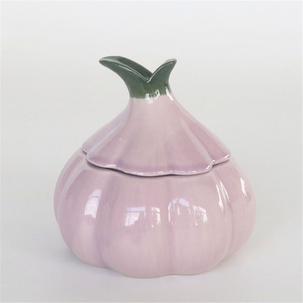 Garlic Keeper for Counter, with Lid GarlicSaver,Garlic Holder Storage Container toKeep,Sugar Salt Pot Seasoning Canister (purple)