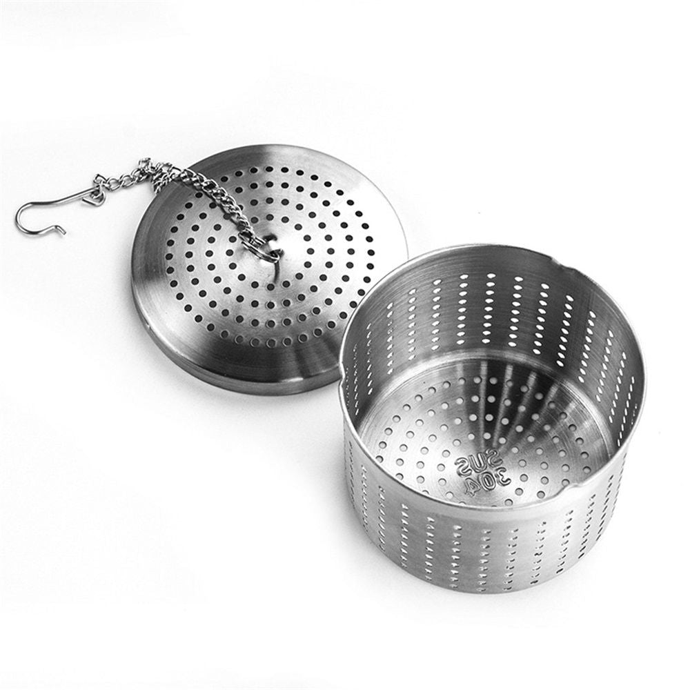 2 pack Large Tea Ball Infuser for Loose Leaf Tea & Spice Ball for Cooking Soup, Stainless Steel, Chain Hook, Extra Fine Mesh Tea Strainer Ball for Herb, Iced Tea