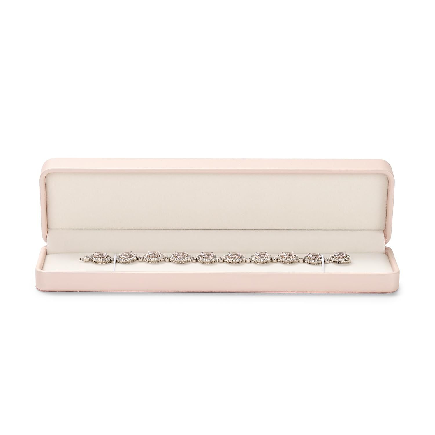 Pink PU Leather Jewelry Gift Box for Necklace Long Chain Jewelry Necklace Long Chain Gift Box, for Wedding, Engagement (only box)