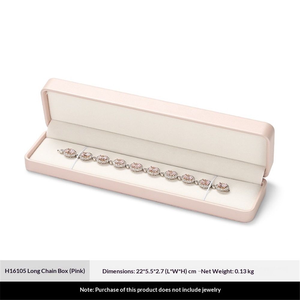 Pink PU Leather Jewelry Gift Box for Necklace Long Chain Jewelry Necklace Long Chain Gift Box, for Wedding, Engagement (only box)