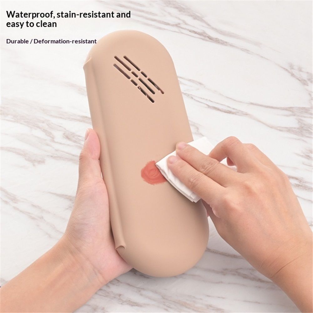 2 pack 2 IN 1 Silicone Makeup Brush Holder with Beauty Make Up Sponge Holder Case：Soft Portable Cosmetic Face Brushes Holder with Upgrade Anti-Fall Out Closure