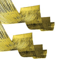 2 Piece Gold Metallic Plastic Fringed Ceiling Curtains, 33cm*450cm, Shimmering Party Decorations, Photo Backdrops