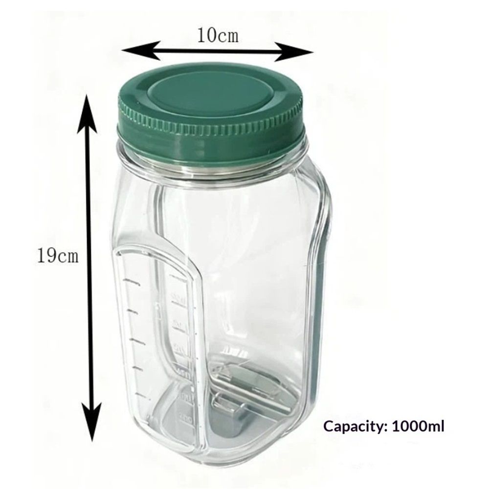 Side Opening Salad Jar- Jar Side Open with Leakproof Dressing Microwave,Dishwasher/Compartment/Freezer Safe for Meal Prep & Travel & gift (1PCS)
