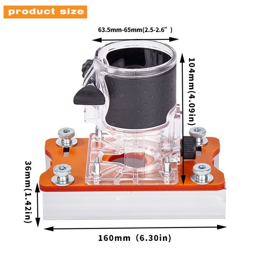 2-in-1 Compact Wood Router Base and Slot Bracket for Cabinet Furniture, Mortise Jig Accessories for Woodworking Project
