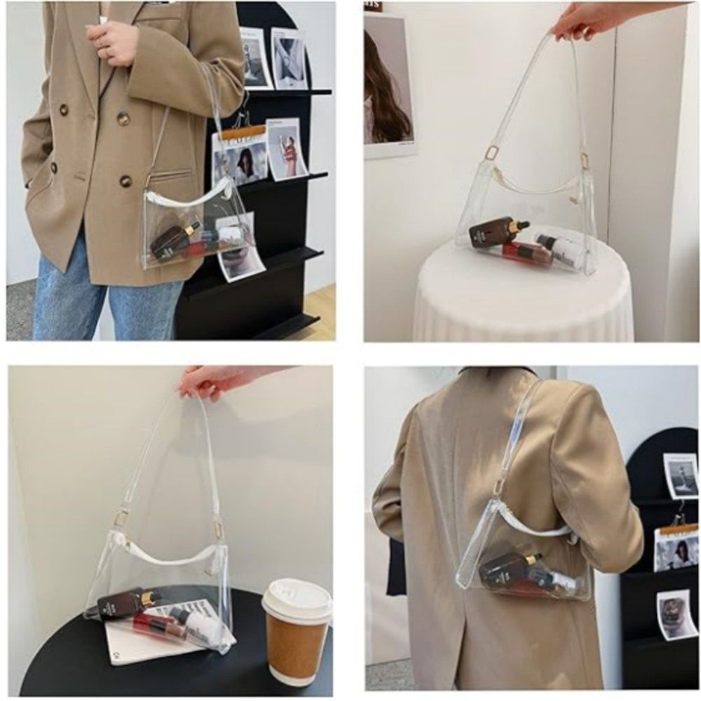 Shoulder Bag for Women Cute Purses and Handbags Retro Clutch Underarm Purse | Cute, Retro, Cute, transparent(Only crossbody bag)