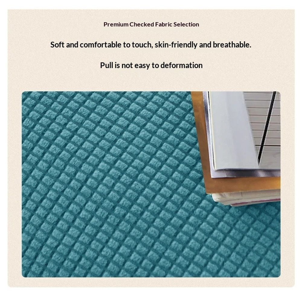 Stretch Covers, Slipcover Rectangle Storage Stool Cover Footstool Slipcover for Living Room Furniture Protector (turquoise blue)