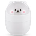 2 pack Mini Trash Can for Desk,6.1X4.33 Inch Garbage Can with Lid Cute Desktop Trash for Home Kitchen Office Bedroom Car - White