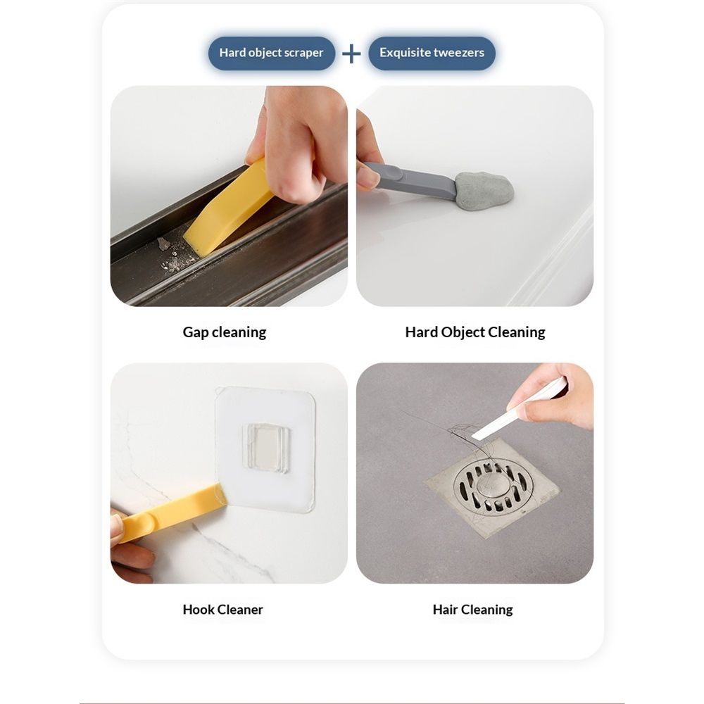 2 pack Groove Cleaning Brush 3 in 1 Grout Cleaner Tool Grip Brush Hard Bristle Crevice Cleaning Brush for Sliding Door Track, Window Sill, Window Seal