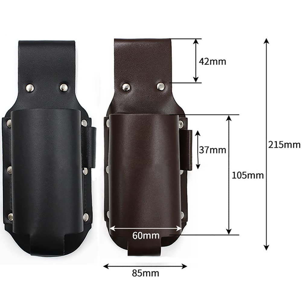 2 pack Beer Holster Classic - Leather, Beer Belt Climbing Beverage Holster Holder Portable（black + brown）