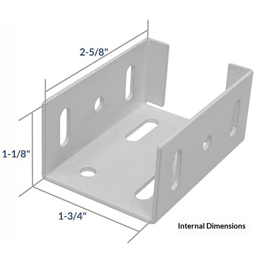 White Aluminum Fence Bracket for Vinyl Fencing,Heavy Duty Replacement for 2.75in Bracket,Fence Bracket Used for Connecting Panel to Post,Vinyl Fence Parts(8Pcs & 80screws)