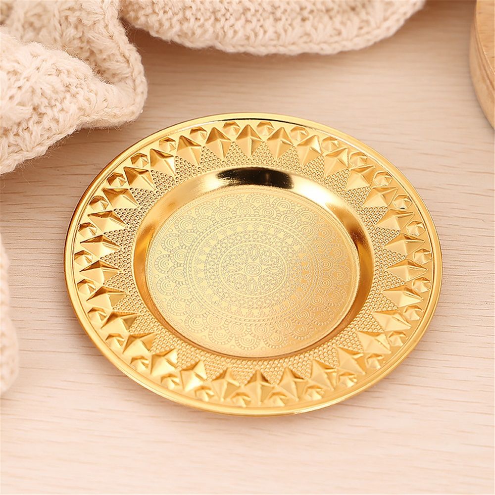 4 pcs Snack Plate with Trim, 6-Inch Dried Fruit Plate Dessert Plate for Home and KTV, Wedding Plates Formal Dining