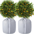 2 Pack Plant Winter Protection Pot - 27.6" x 25.6" Flower Pot Protection Bag - Anti-Frost Winter Pot Plant Cover with Drawstring and Zipper for Winter Outdoor Fruit Trees Potted Plants Shrubs