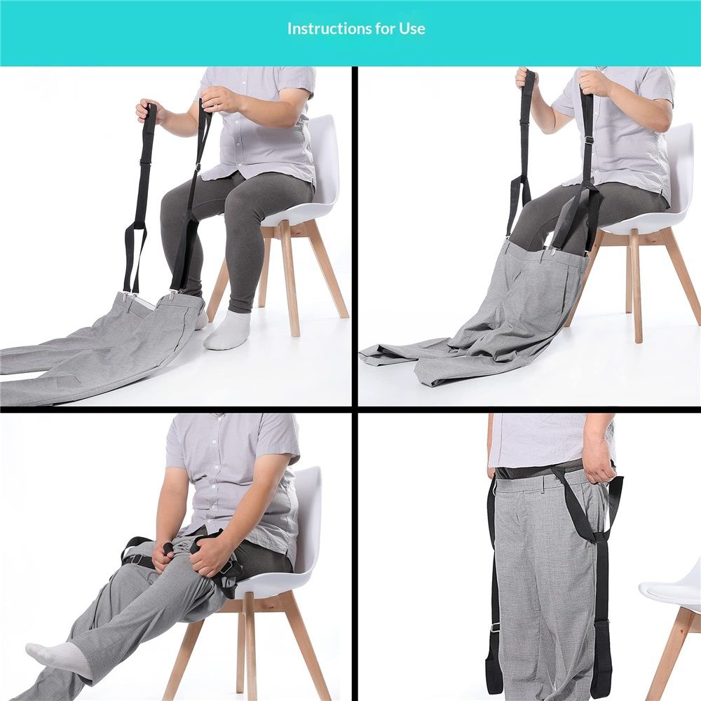 a pair Pants Wearing Assist Clip and Pull Dressing Aids Tool Device No Need Bend for Elderly Disabled Pregnant Injuries Pants Helper（black)