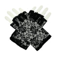 2 pairs Fingerless Lace Gloves for Women Floral Gloves for Valentines Gift Opera Tea Party Wedding Bridal Dress up Costume
