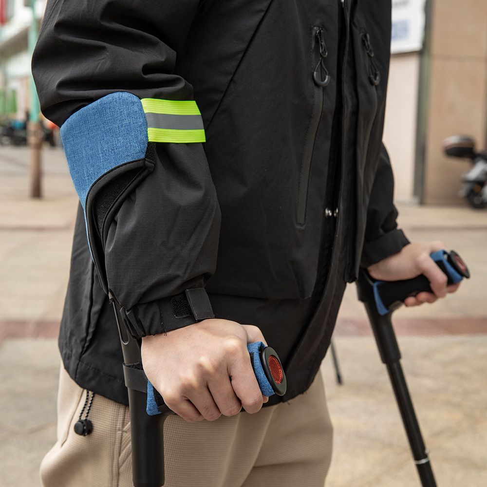 Forearm Crutch Pads and Hand Grip Covers for Open Cuff Crutches Forearm Crutches Accessories,Moisture Wicking Breathable Forearm Crutch Covers with Elastic Strap Increases Walking Comfort （blue，crutches are not included）