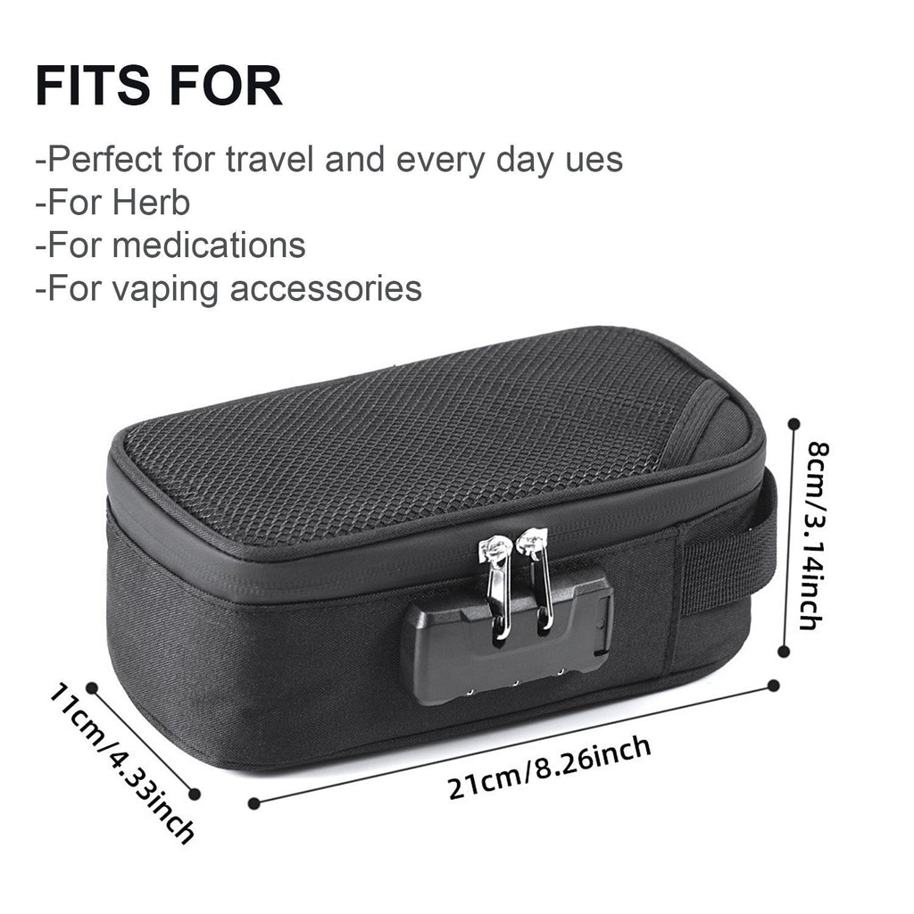 Odor Proof Pouch Organizer, Code Lock Design Smell Proof Container Portable Easy Using for Travel (black)