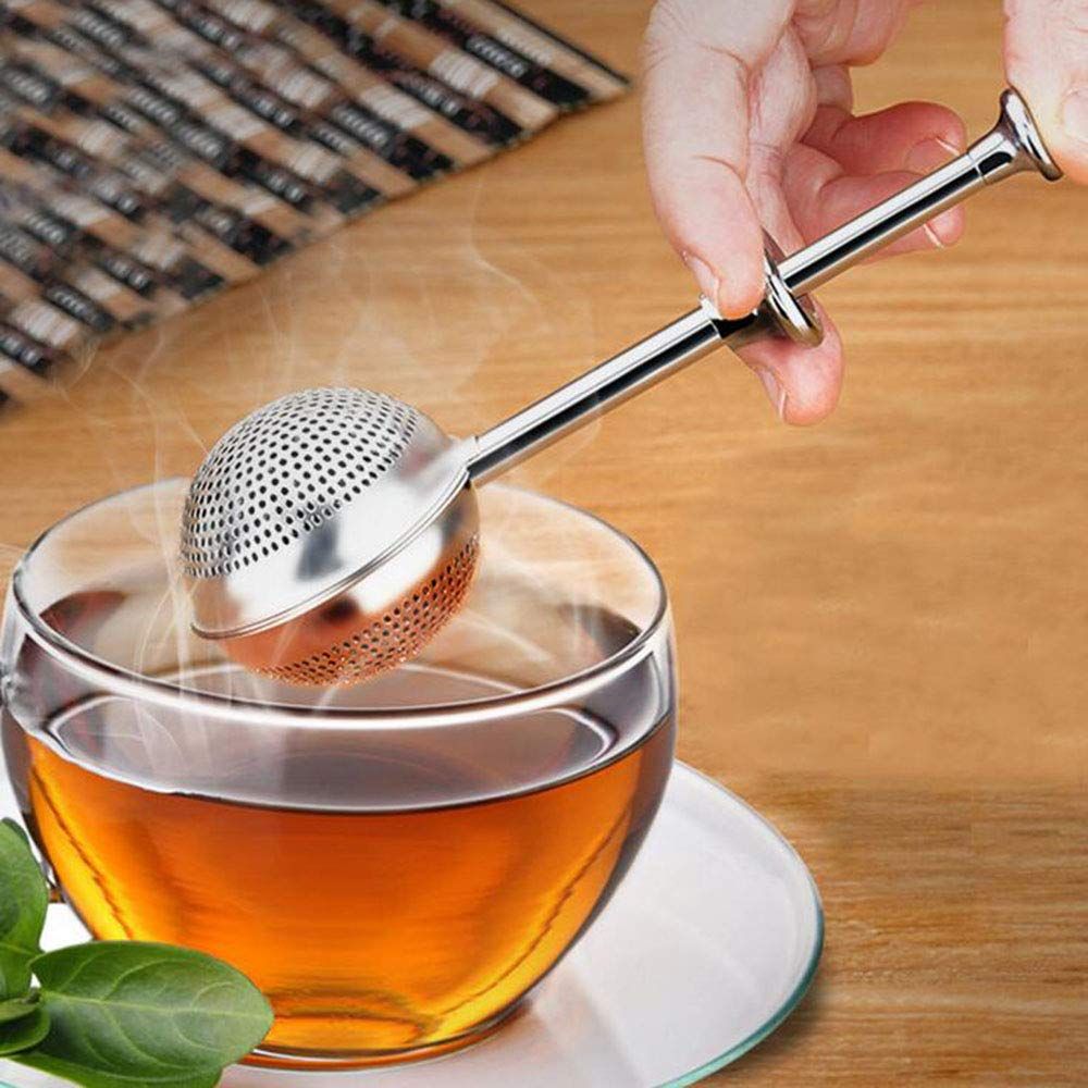 4 Pcs Stainless Steel Tea Infuser Tea Strainer Sugar Flour Sifters Powdered Sugar Shaker Duster Filters Tea Interval Diffuser for Loose Leaf, Spices, Seasonings(Spherical)