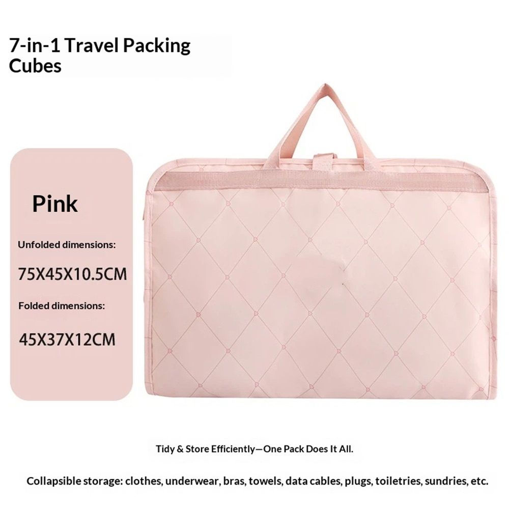 Hanging Packing Cube, Foldable Travel Organizer, Waterproof, Machine Washable, Fits Carry-on, Expandable Packing Cube for Suitcase or Backpack (Pink)