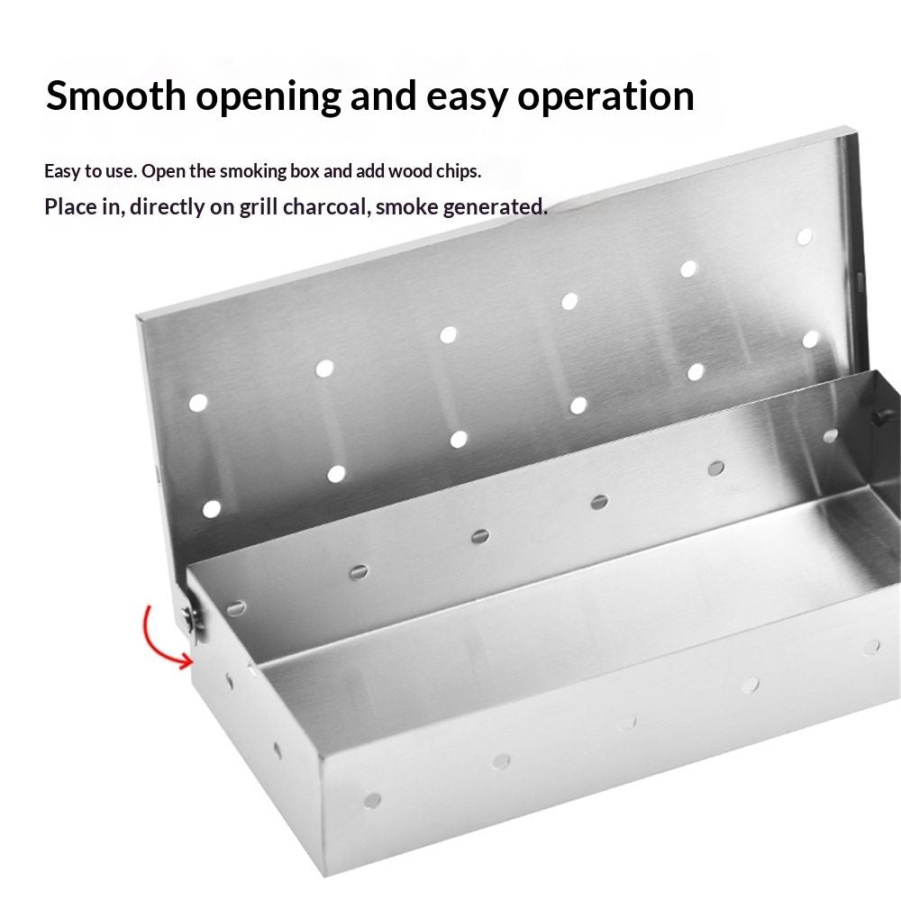 Grillaholics Smoker Box for Gas & Charcoal Grills – Large Stainless Steel Wood Chip Container for Smoking Meat – Grilling Accessories for BBQ Lovers – Grilling Gift for Men