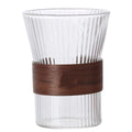 2 PCS Glass Coffee Mug 11.6oz with Bamboo Sleeve,Espresso Cups Drinking Cup set, Home Essential Glass Tumblers for Beer, Cocktail, Tea and Latte Clear