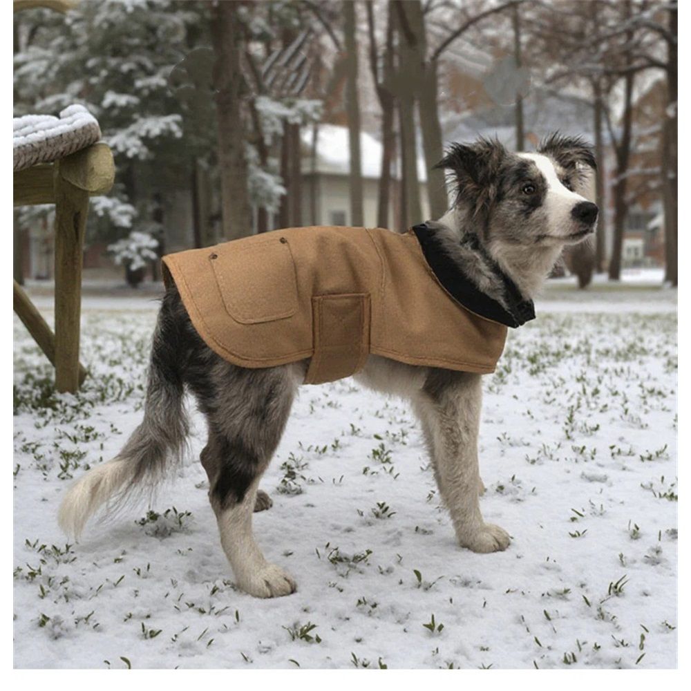 Firm polyester Dog Chore Coat, Insulated Weather Resistant Jacket for Cold and Windy Conditions, Large