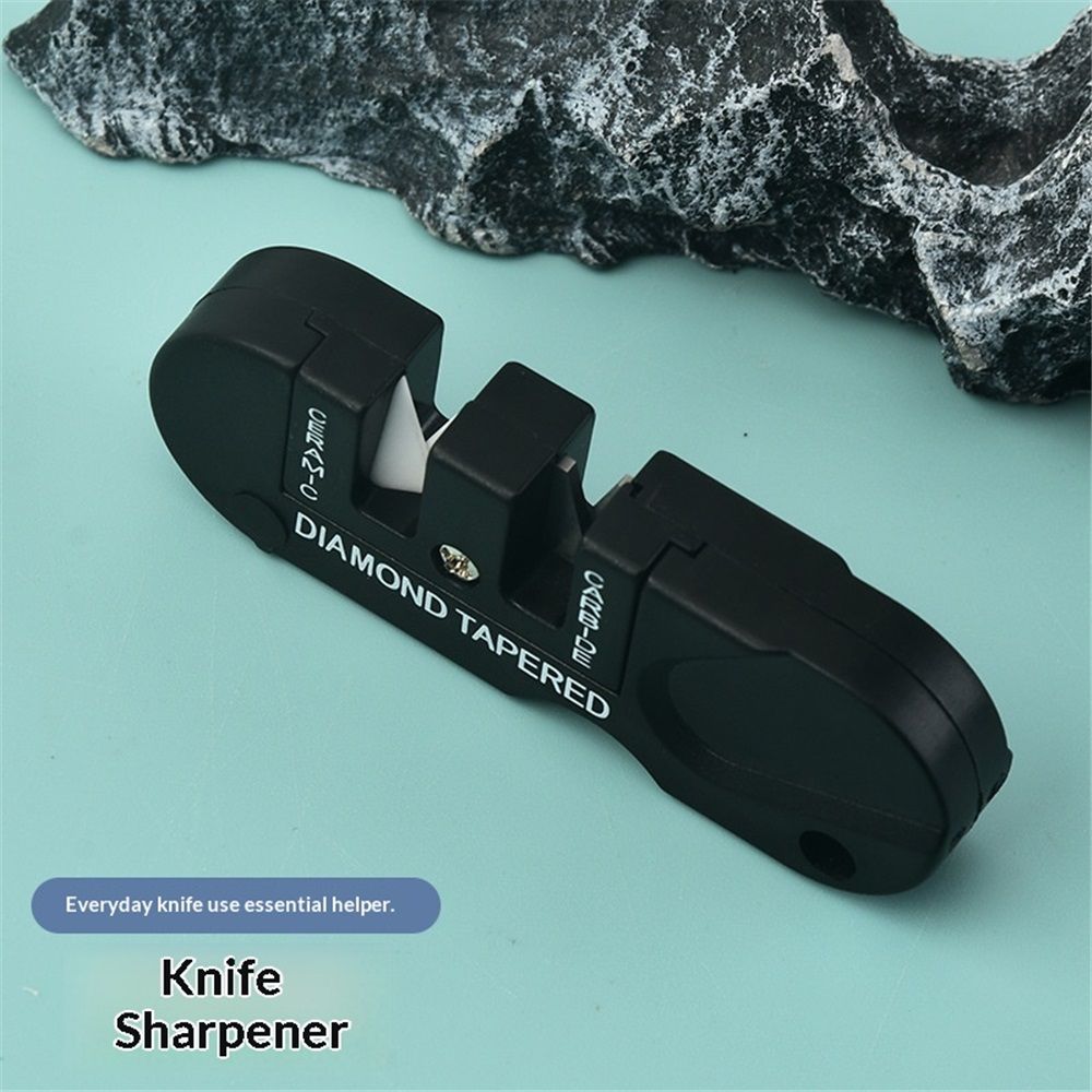 2 pack Knife Sharpener Preset Carbide & Ceramic Stone Sharpeners Fold-Out Diamond Coated Rod Outdoor Hunting Knife & Hook Sharpener, Handheld, Compact, Lightweight, Multiuse