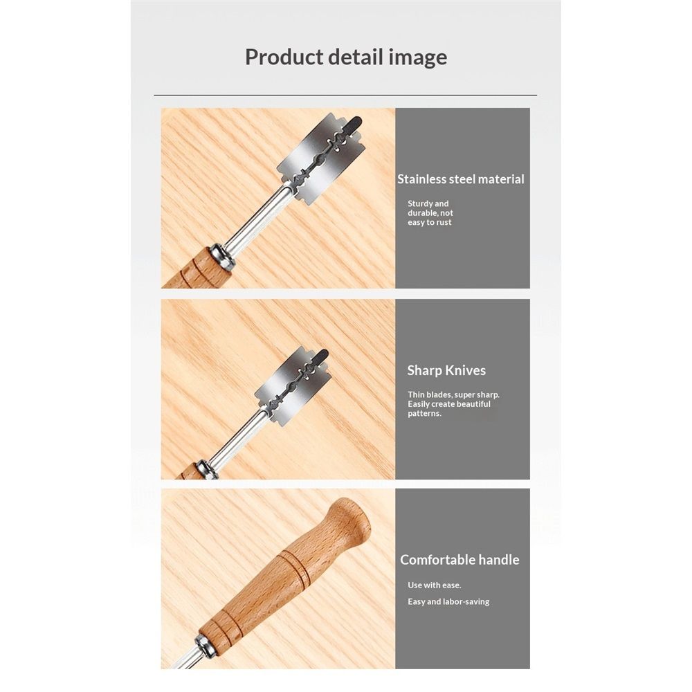 2 set Bread Lame Sourdough Scoring Tool - Dough Scorer Cutter Knife with 5*2 Stainless Steel Razor Blades, Finger Sleeves, Essential Baking Supplies for French Baguttes & Homemade Bread