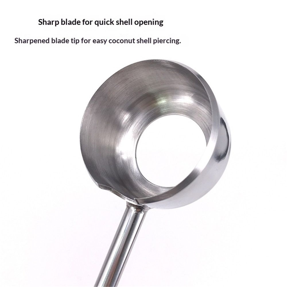 Stainless Steel Coconut Opener Set of 3, Tool Kit for Opening Fresh Coconuts, for Kitchens,Picnics and Beach Vacations