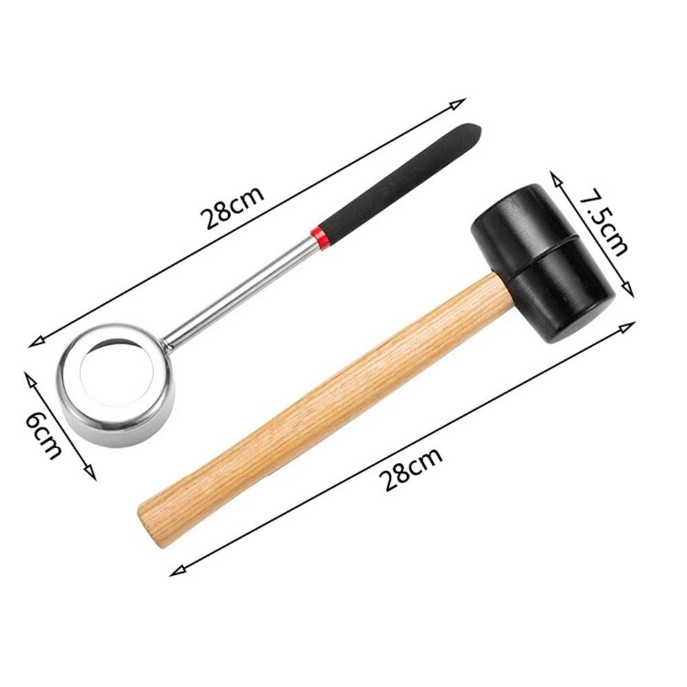 Stainless Steel Coconut Opener Set of 3, Tool Kit for Opening Fresh Coconuts, for Kitchens,Picnics and Beach Vacations