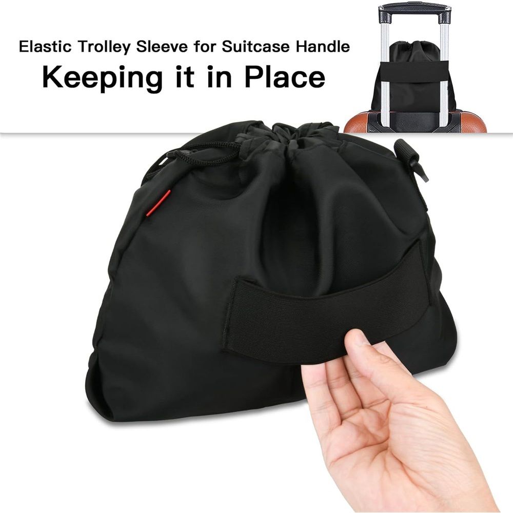Small Travel Neck Pillow Bag for Memory Foam Travel Pillow,Luggage Travel Pillow Drawstring Bag Carrying Case with Trolley Sleeve&Adjustable Strap,Easily Attaches to Luggage,Backpacks