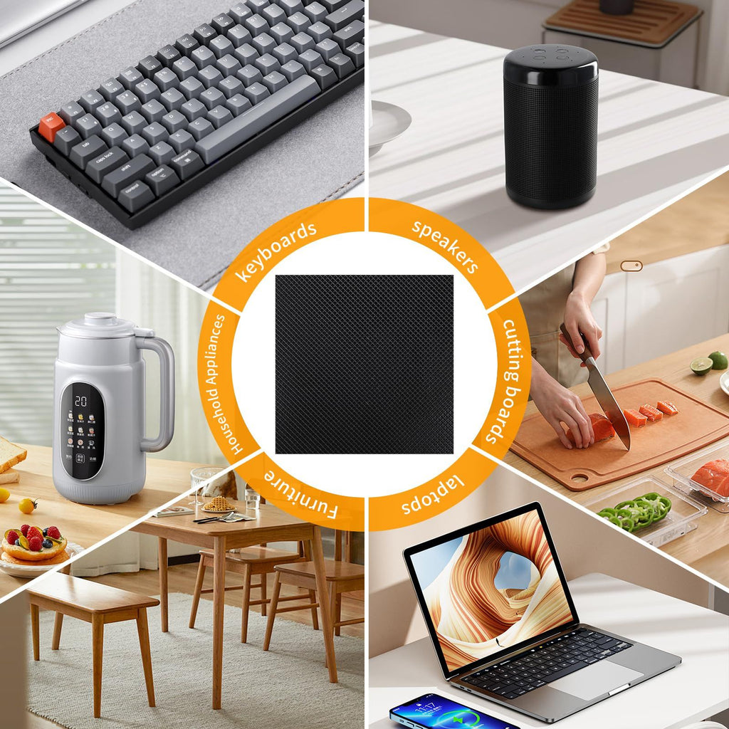 Non Slip Furniture Pads, Self Adhesive Rubber Pads with Anti Skid Stickers, Cuttable Rubber Strip for Furniture and Appliances (1.96 in*16.4ft)